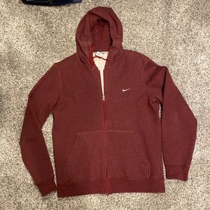 Nike full zip hoodie maroon